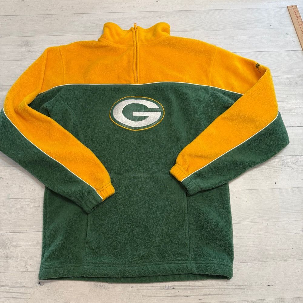 NFL Green Bay Packers Reebok Fleece 1/4 Zip‎ Pullover Youth Large 14/16